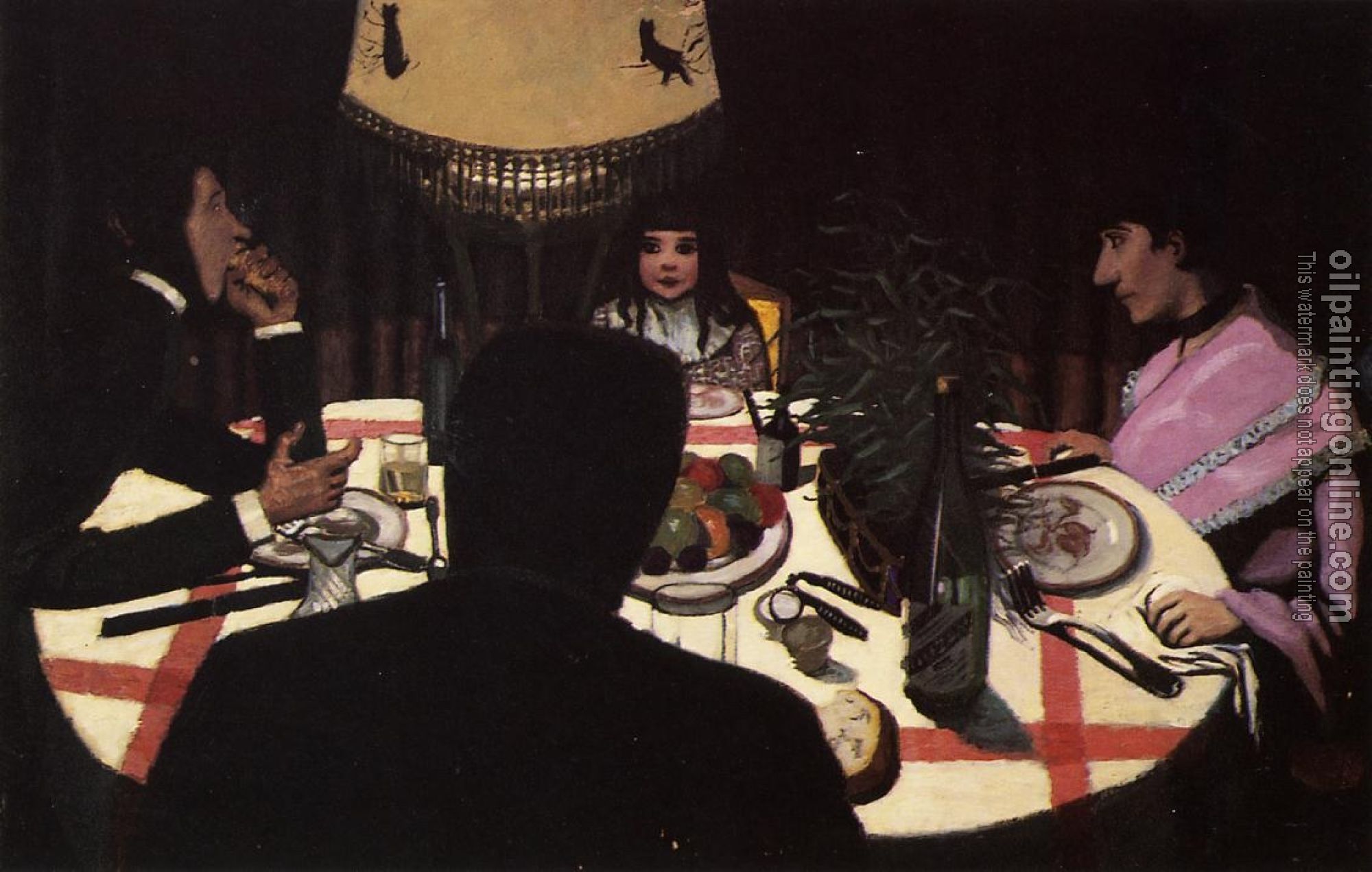 Felix Vallotton - Dinner by Lamplight